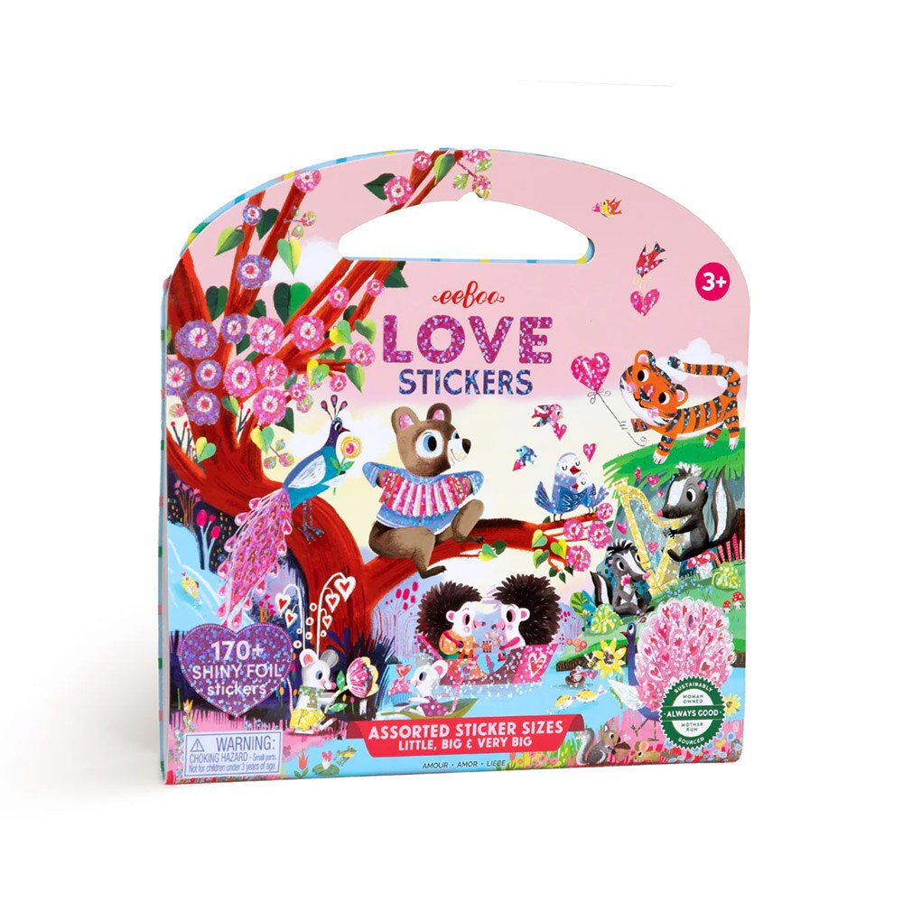 Eeboo, Stickers, Art & School, Valentine's Love, Shiny, Set, Foil, Assorted sizes, 930784